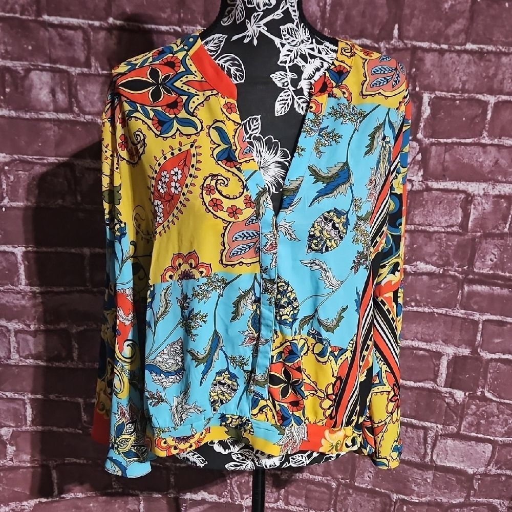 7th Avenue Design Studio Bohemian Floral Colorful Top CLEARANCE